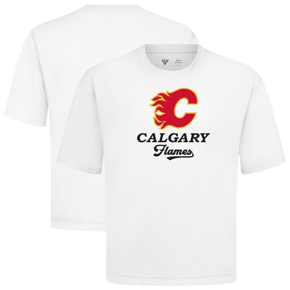 Calgary Flames Levelwear Team Surge Luxe Signature Knit T-Shirt - White - NHL