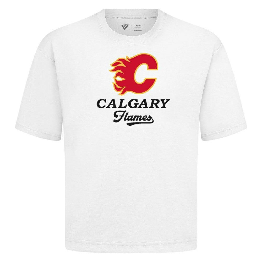 Calgary Flames Levelwear Team Surge Luxe Signature Knit T-Shirt - White - NHL