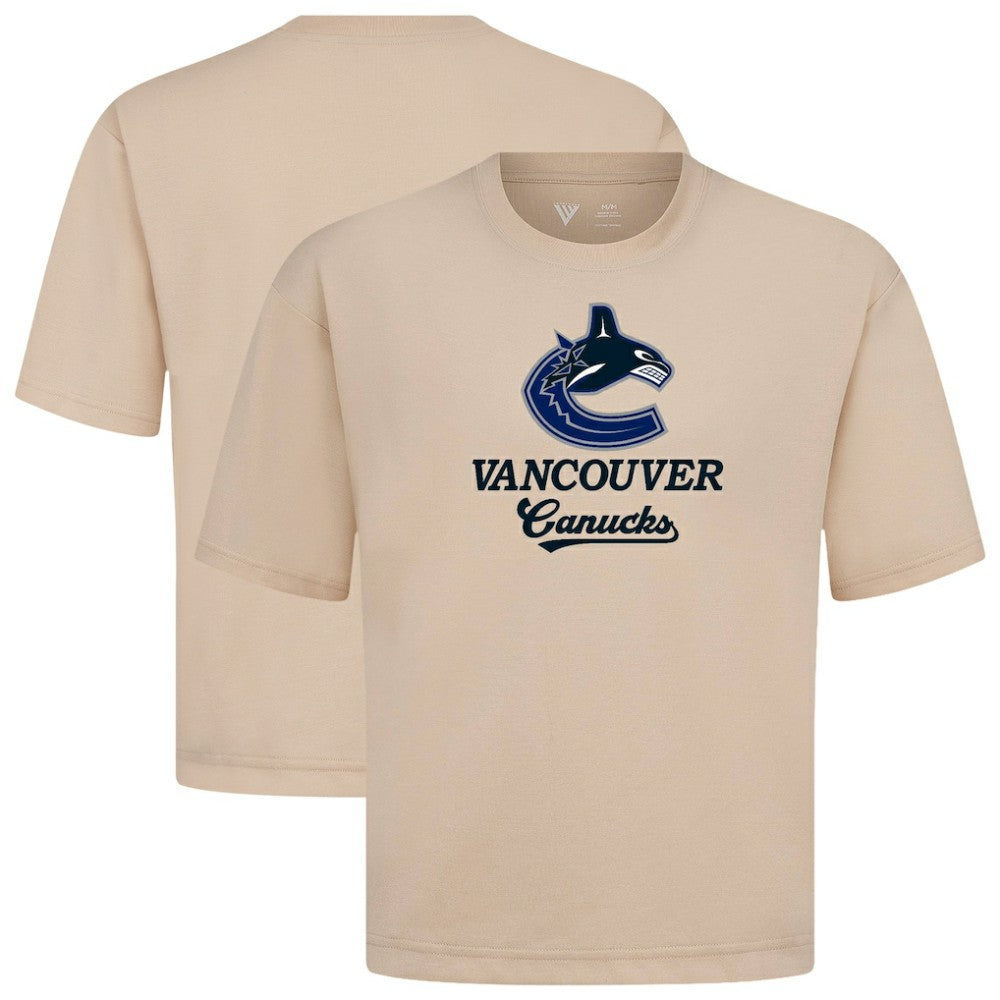 Vancouver Canucks Levelwear Team Surge Luxe Signature Knit T-Shirt - Khaki - NHL