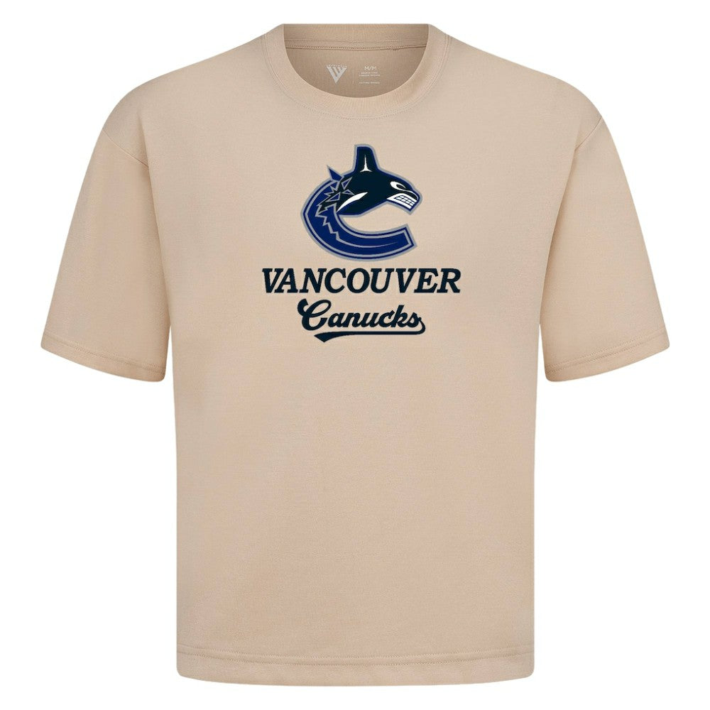 Vancouver Canucks Levelwear Team Surge Luxe Signature Knit T-Shirt - Khaki - NHL