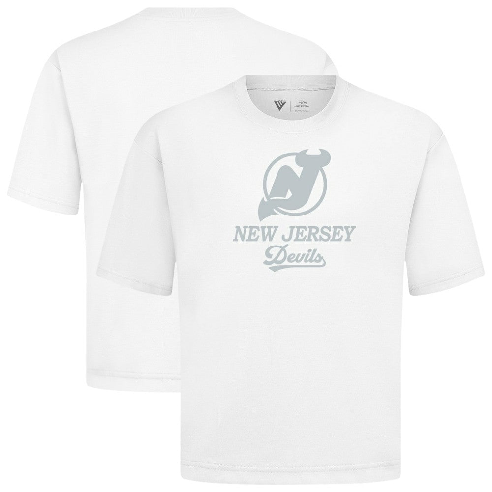 New Jersey Devils Levelwear Shadow Surge Luxe Signature Knit T-Shirt - White - NHL