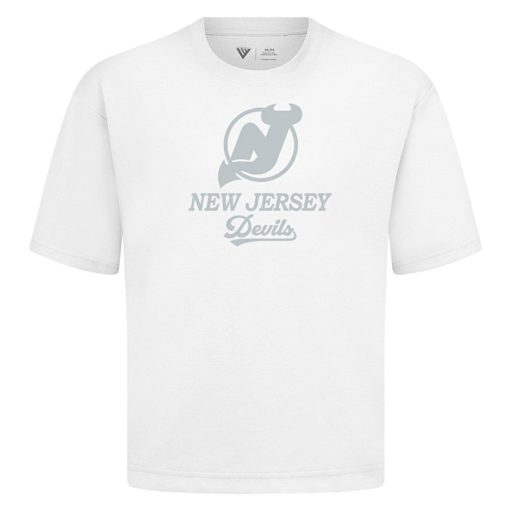 New Jersey Devils Levelwear Shadow Surge Luxe Signature Knit T-Shirt - White - NHL