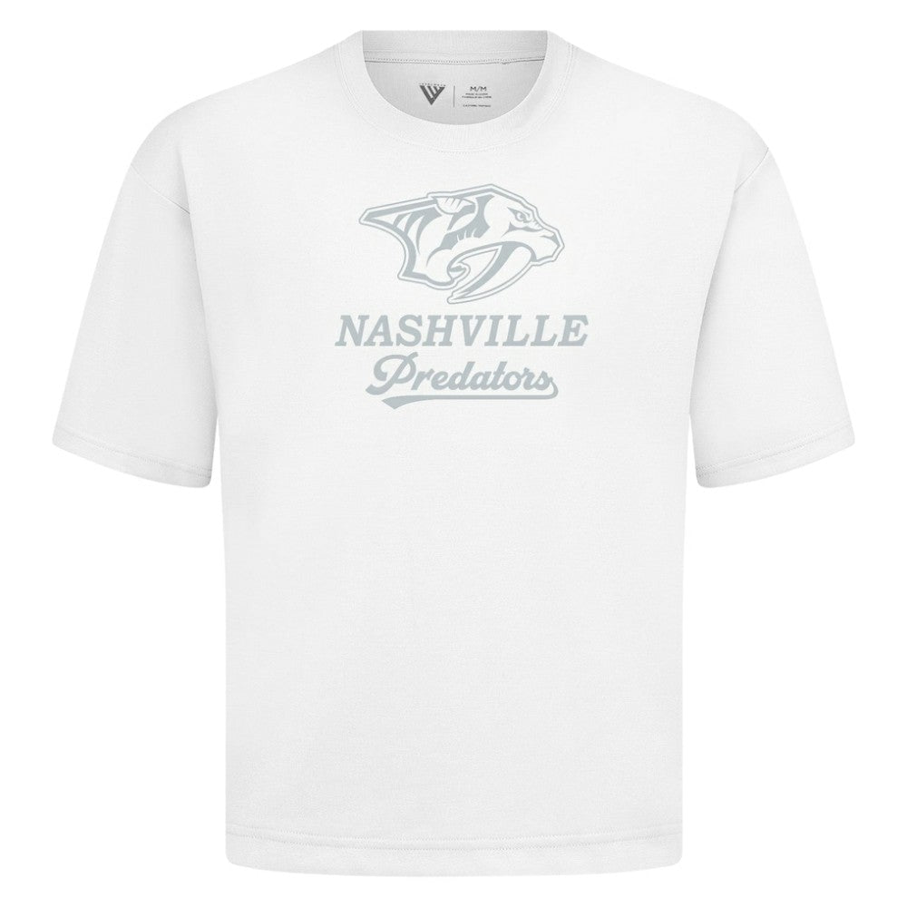 Nashville Predators Levelwear Shadow Surge Luxe Signature Knit T-Shirt - White - NHL