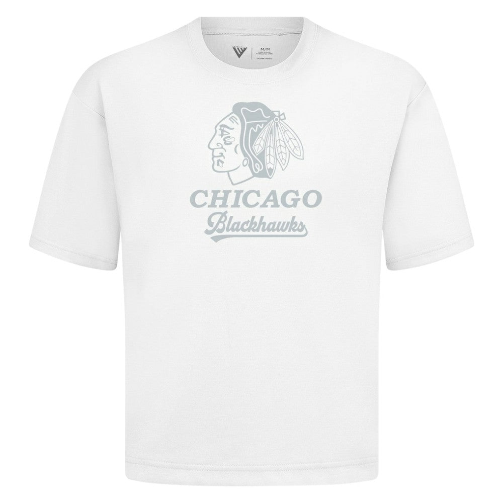 Chicago Blackhawks Levelwear Shadow Surge Luxe Signature Knit T-Shirt - White - NHL