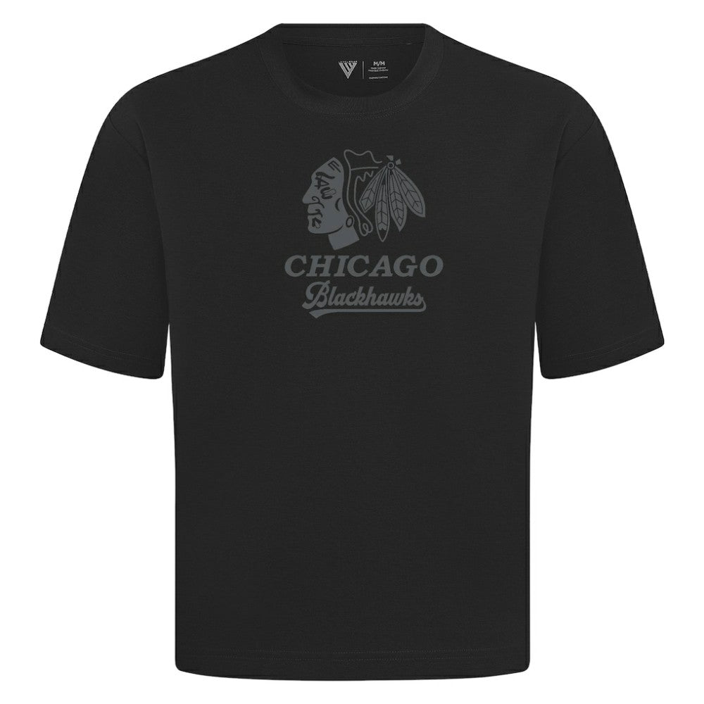 Chicago Blackhawks Levelwear Shadow Surge Luxe Signature Knit T-Shirt - Black - NHL