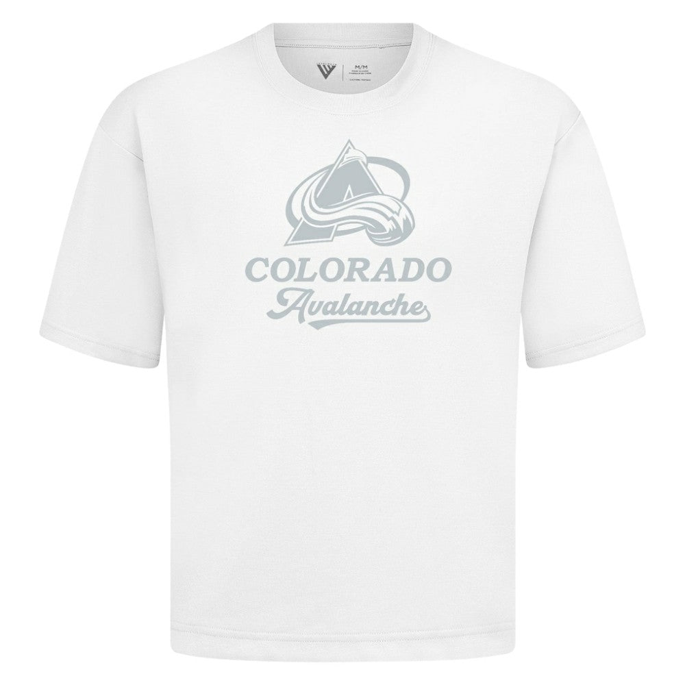Colorado Avalanche Levelwear Shadow Surge Luxe Signature Knit T-Shirt - White - NHL