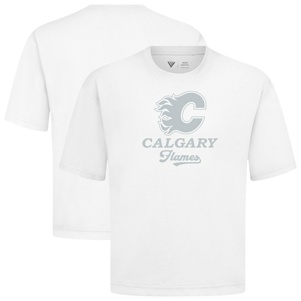 Calgary Flames Levelwear Shadow Surge Luxe Signature Knit T-Shirt - White - NHL