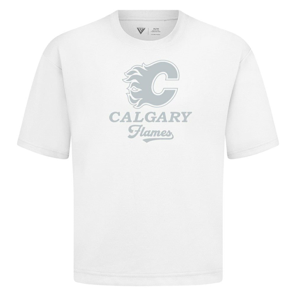 Calgary Flames Levelwear Shadow Surge Luxe Signature Knit T-Shirt - White - NHL