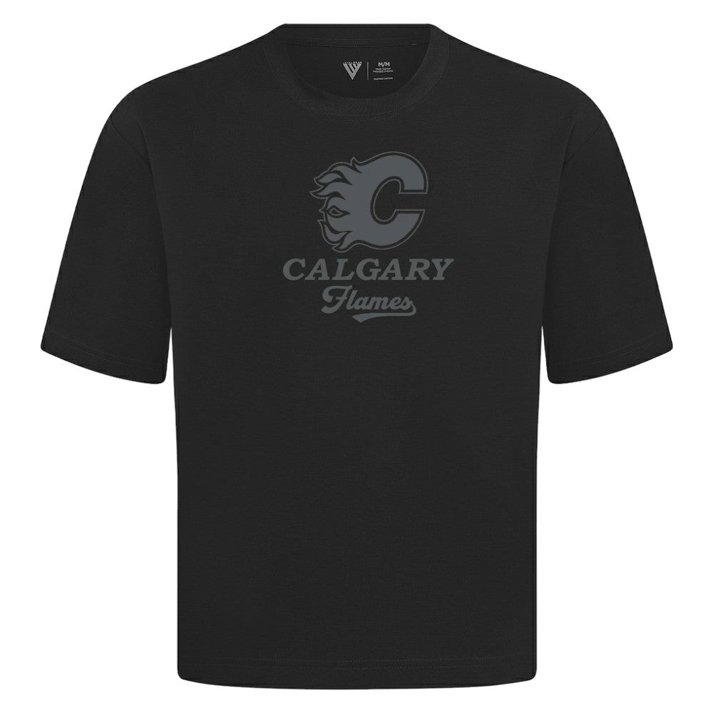 Calgary Flames Levelwear Shadow Surge Luxe Signature Knit T-Shirt - Black - NHL