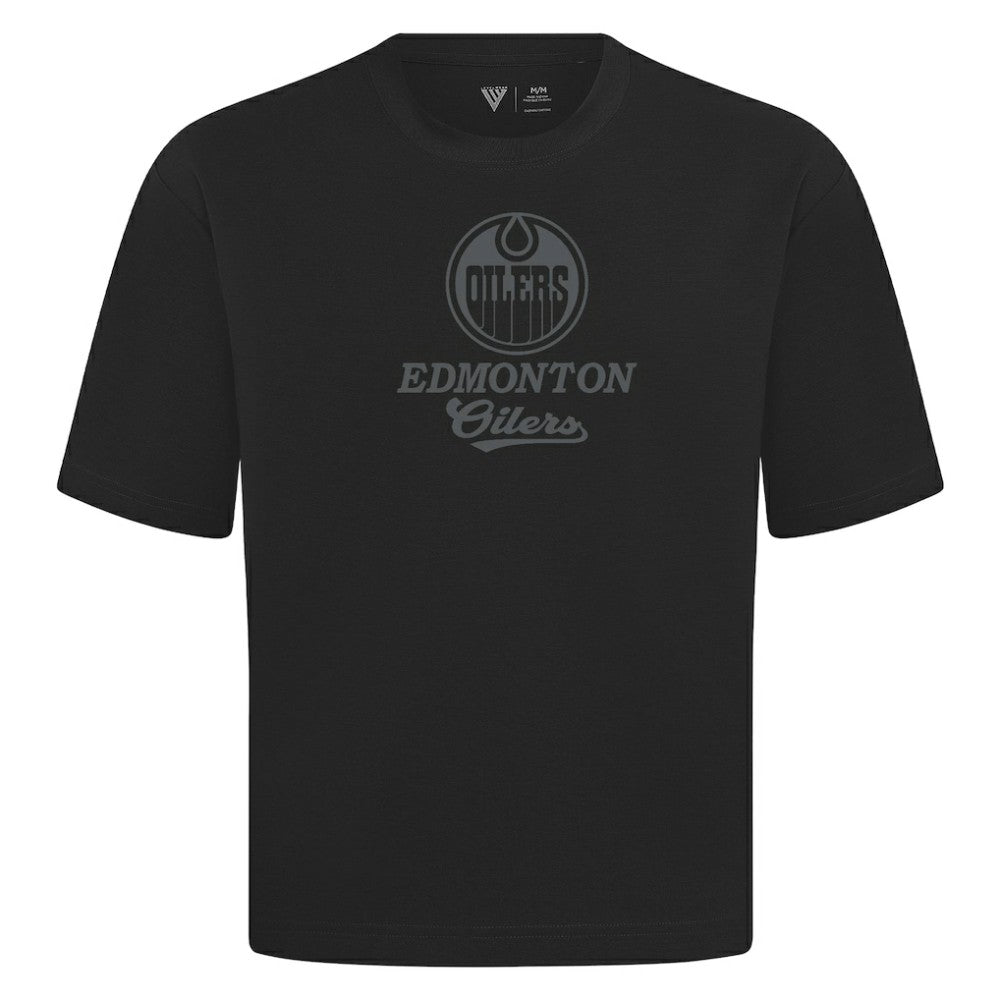 Edmonton Oilers Levelwear Shadow Surge Luxe Signature Knit T-Shirt - Black - NHL