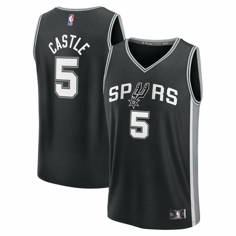 Stephon Castle San Antonio Spurs Fast Break Replica Jersey Black Icon Edition - NBA