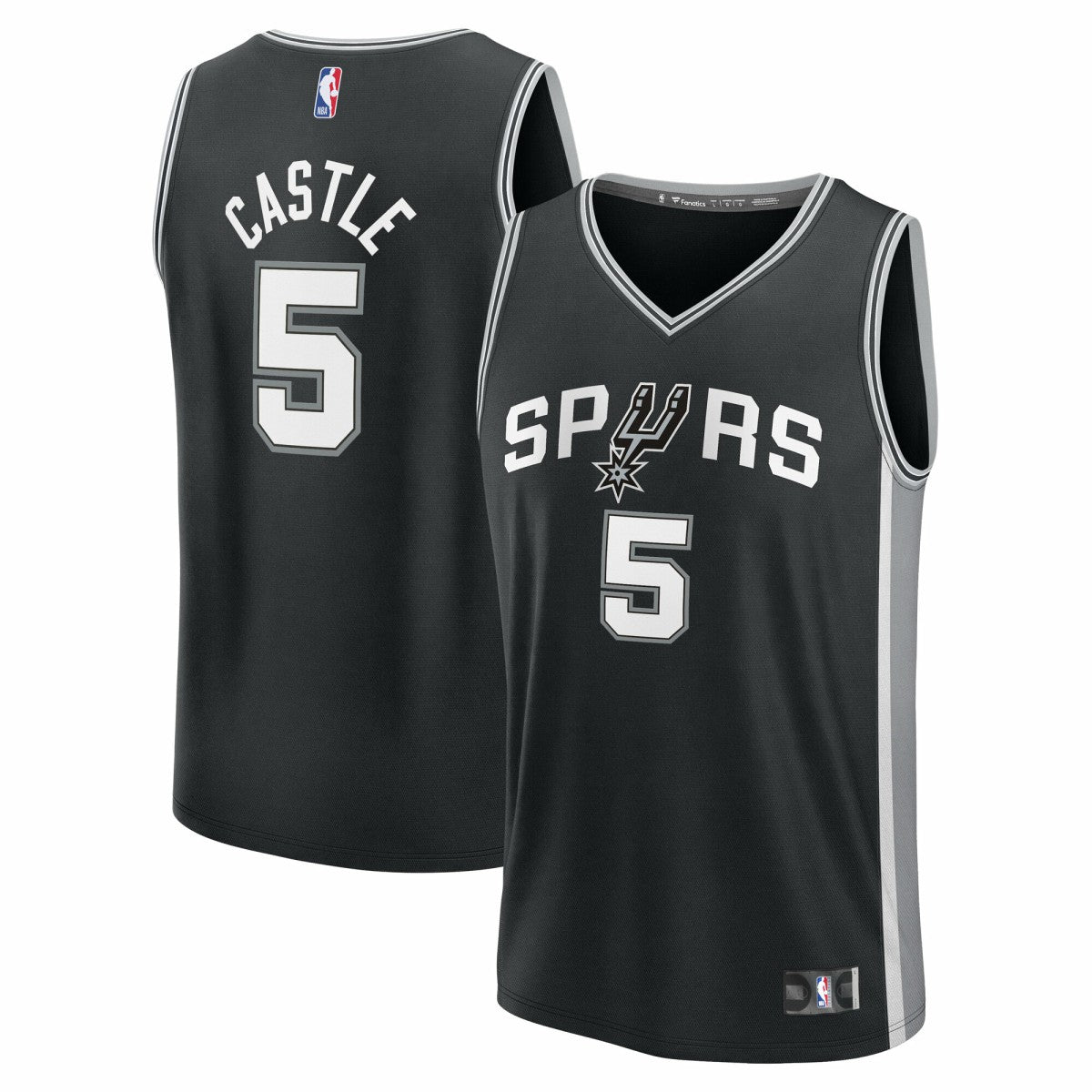 Stephon Castle San Antonio Spurs Fast Break Replica Jersey Black Icon Edition - NBA