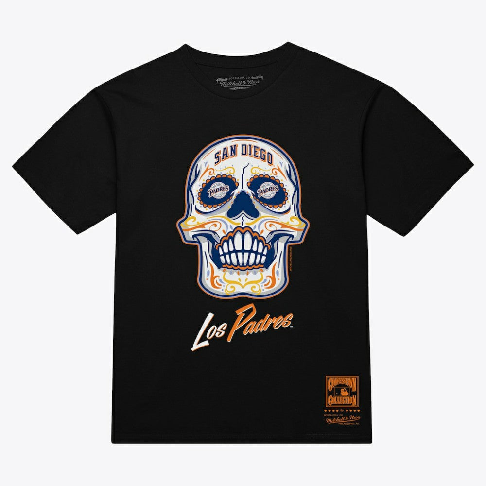 San Diego Padres Mitchell & Ness Women's Sugar Skull Boxy T-Shirt - MLB
