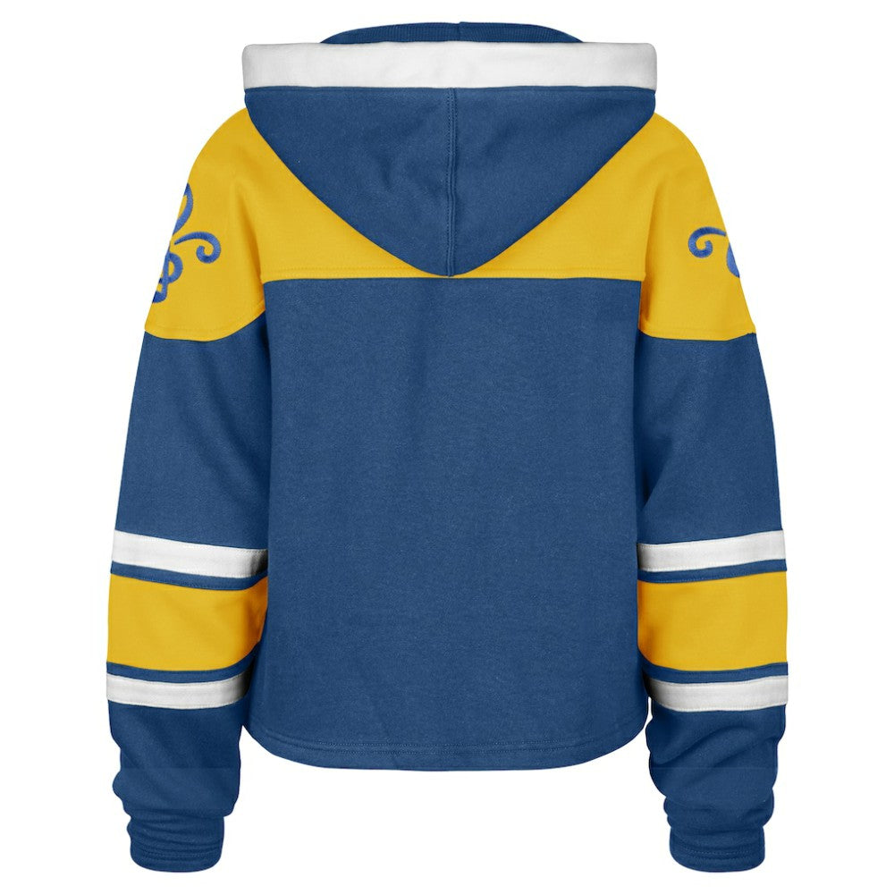 St. Louis Blues '47 Women's Cropped Lacer Hoodie - Blue - NHL