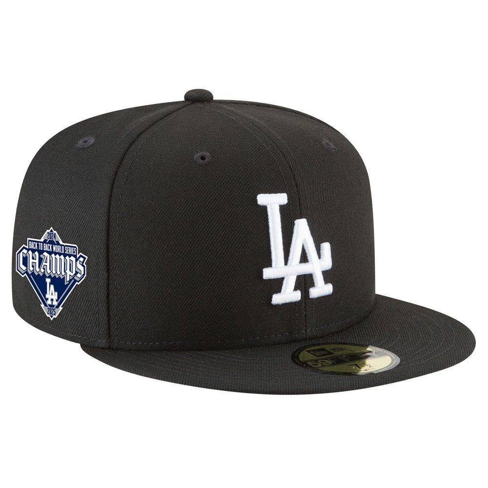 Los Angeles Dodgers New Era 2024/25 Back-to-Back Champions Diamond Side Patch 59FIFTY Fitted Hat - MLB