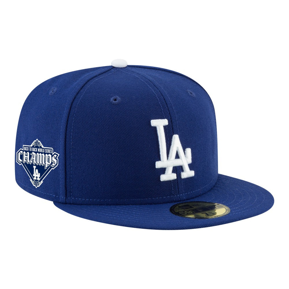 Los Angeles Dodgers New Era Back-to-Back Champions Diamond Side Patch 59FIFTY Fitted Hat - MLB
