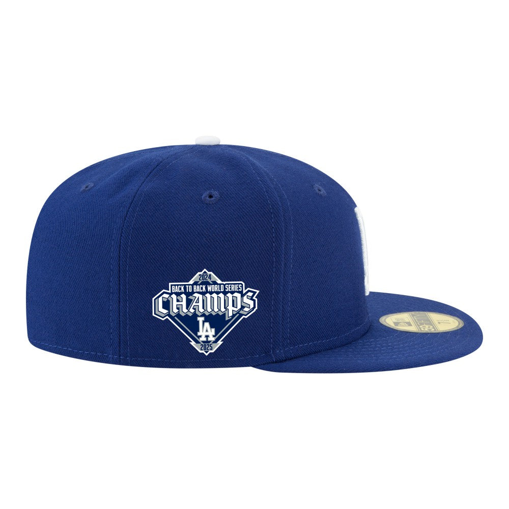 Los Angeles Dodgers New Era Back-to-Back Champions Diamond Side Patch 59FIFTY Fitted Hat - MLB