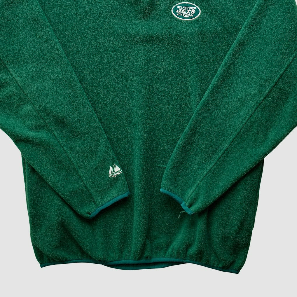 New York Jets Majestic 2000s 1/4 Zip Sweatshirt Green Vintage | Fanatics