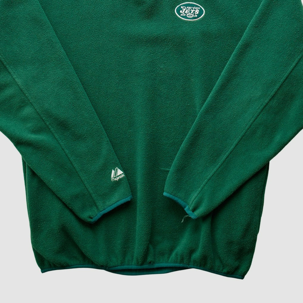 New York Jets Majestic 2000s 1/4 Zip Sweatshirt Green Vintage | Fanatics