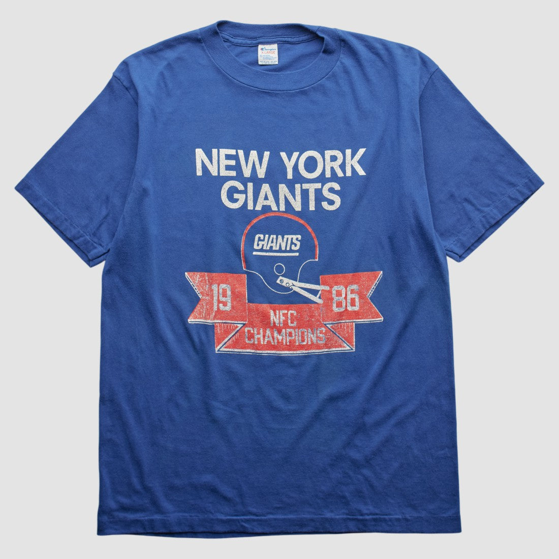 New York Giants Champion 1986 T-shirt Blue Vintage | Fanatics