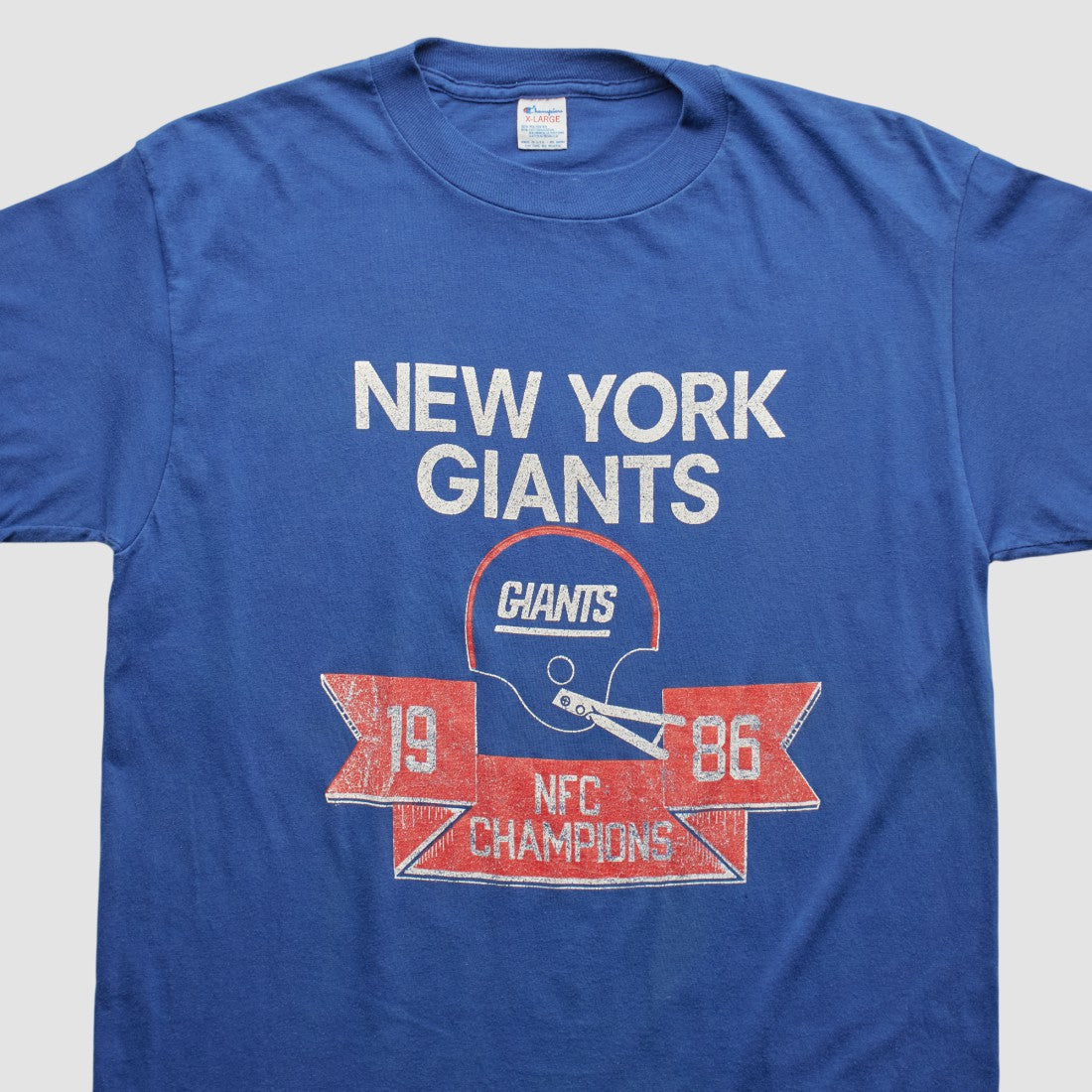 New York Giants Champion 1986 T-shirt Blue Vintage | Fanatics