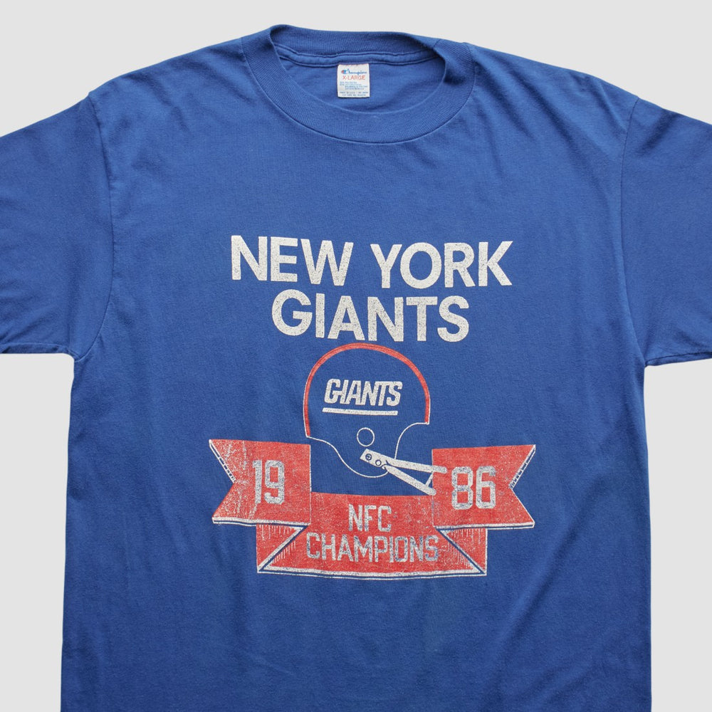New York Giants Champion 1986 T-shirt Blue Vintage | Fanatics