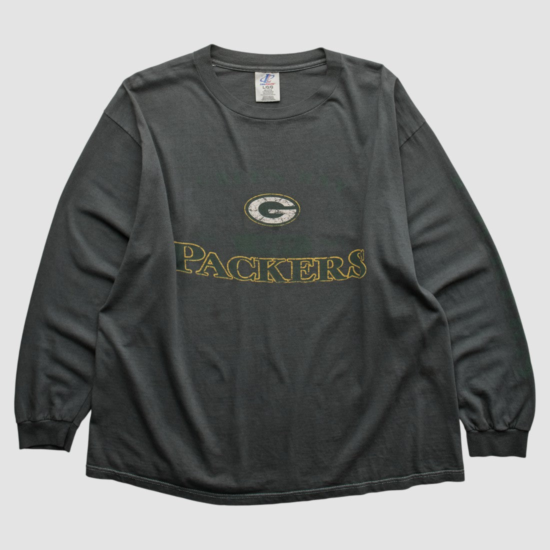 Green Bay Packers Logo Athletic 2000s Long Sleeve T-shirt Charcoal Vintage | Fanatics