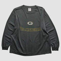 Green Bay Packers Logo Athletic 2000s Long Sleeve T-shirt Charcoal Vintage | Fanatics
