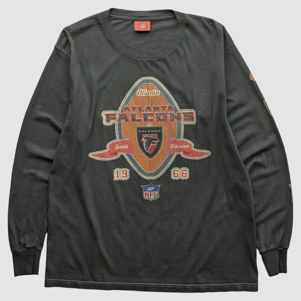 Atlanta Falcons NFL 2000s Long Sleeve T-shirt Charcoal Vintage | Fanatics