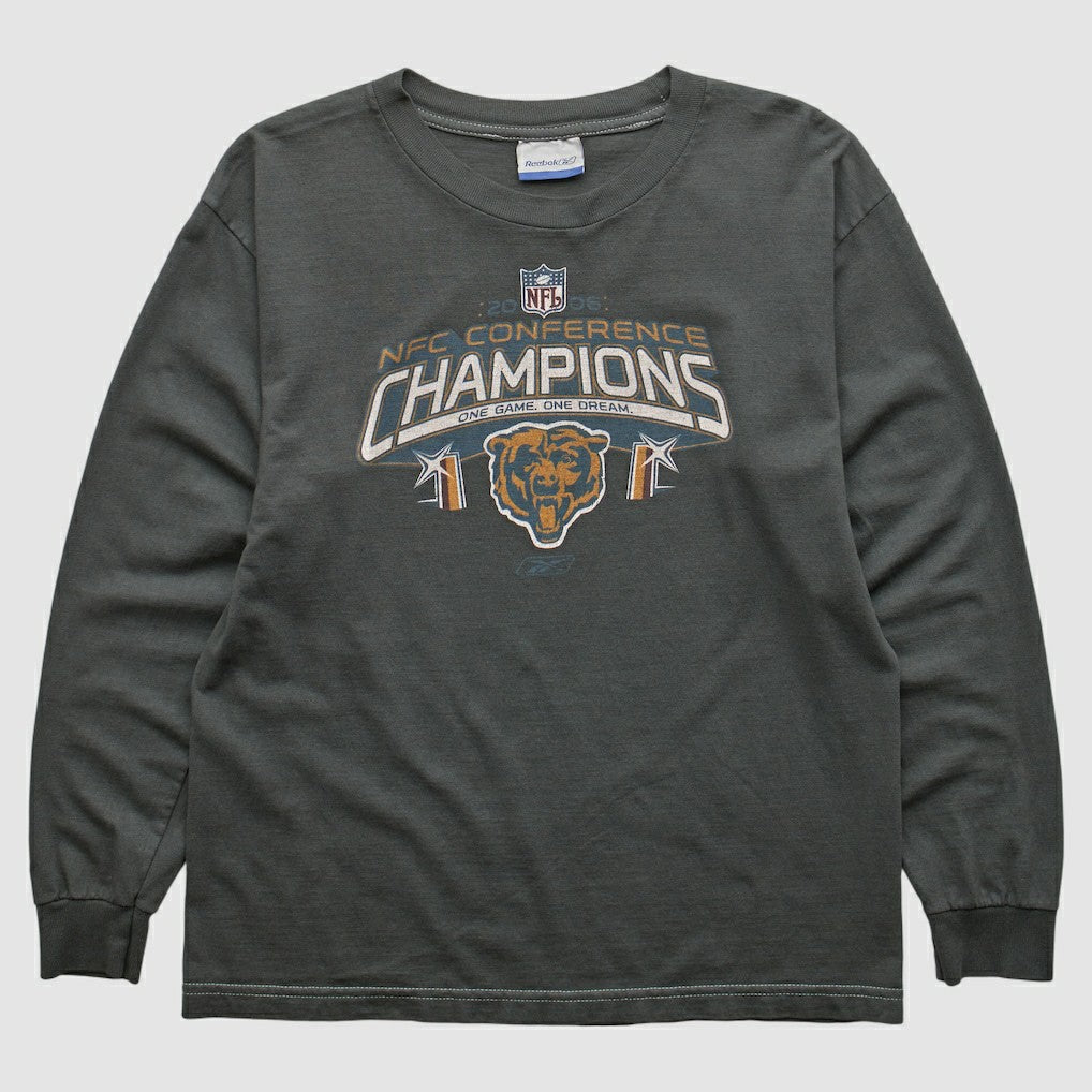 Chicago Bears Reebok 2000s Long Sleeve T-shirt Charcoal Vintage | Fanatics