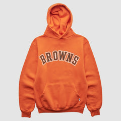 Cleveland Browns Russell 90s Hooded Pullover Sweatshirt Orange Vintage | Fanatics