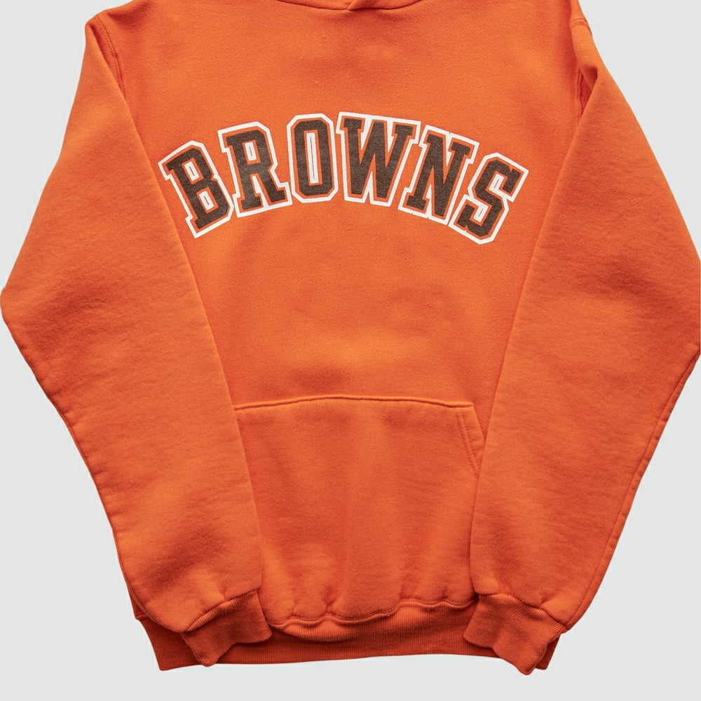 Cleveland Browns Russell 90s Hooded Pullover Sweatshirt Orange Vintage | Fanatics