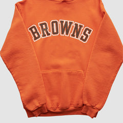 Cleveland Browns Russell 90s Hooded Pullover Sweatshirt Orange Vintage | Fanatics