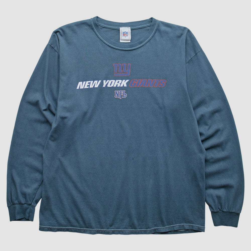 New York Giants NFL 2000s Long Sleeve T-shirt Blue Vintage | Fanatics