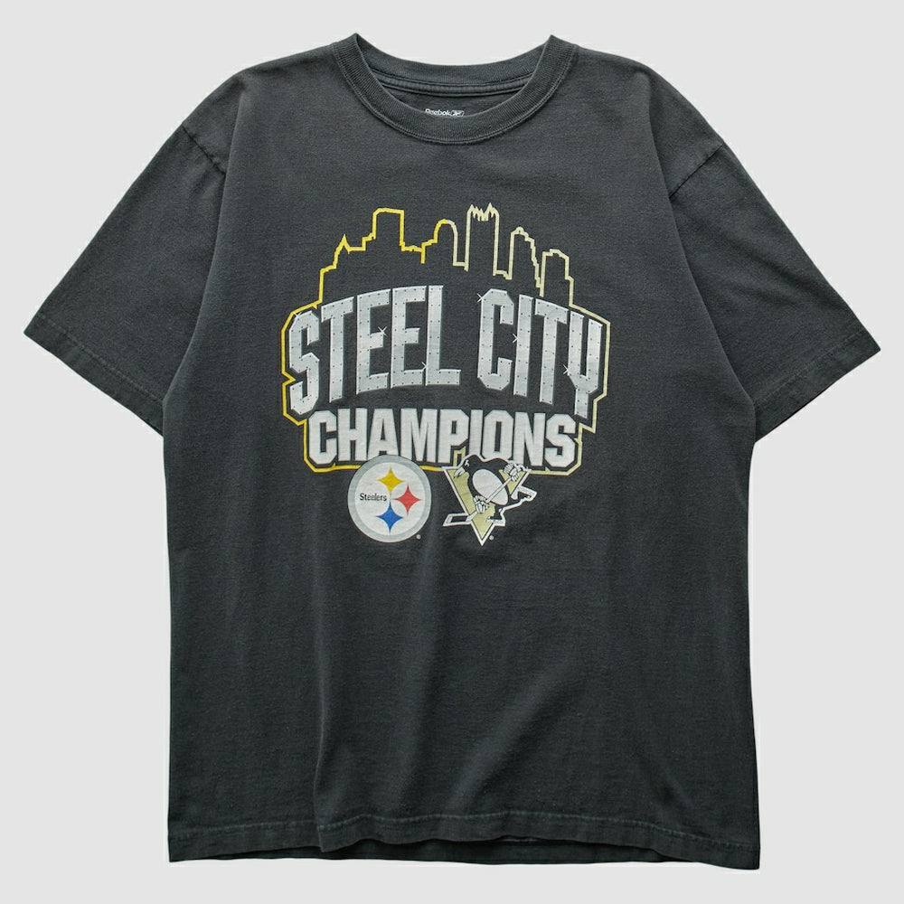 Pittsburgh Steelers Reebok 2009 T-shirt Charcoal Vintage | Fanatics