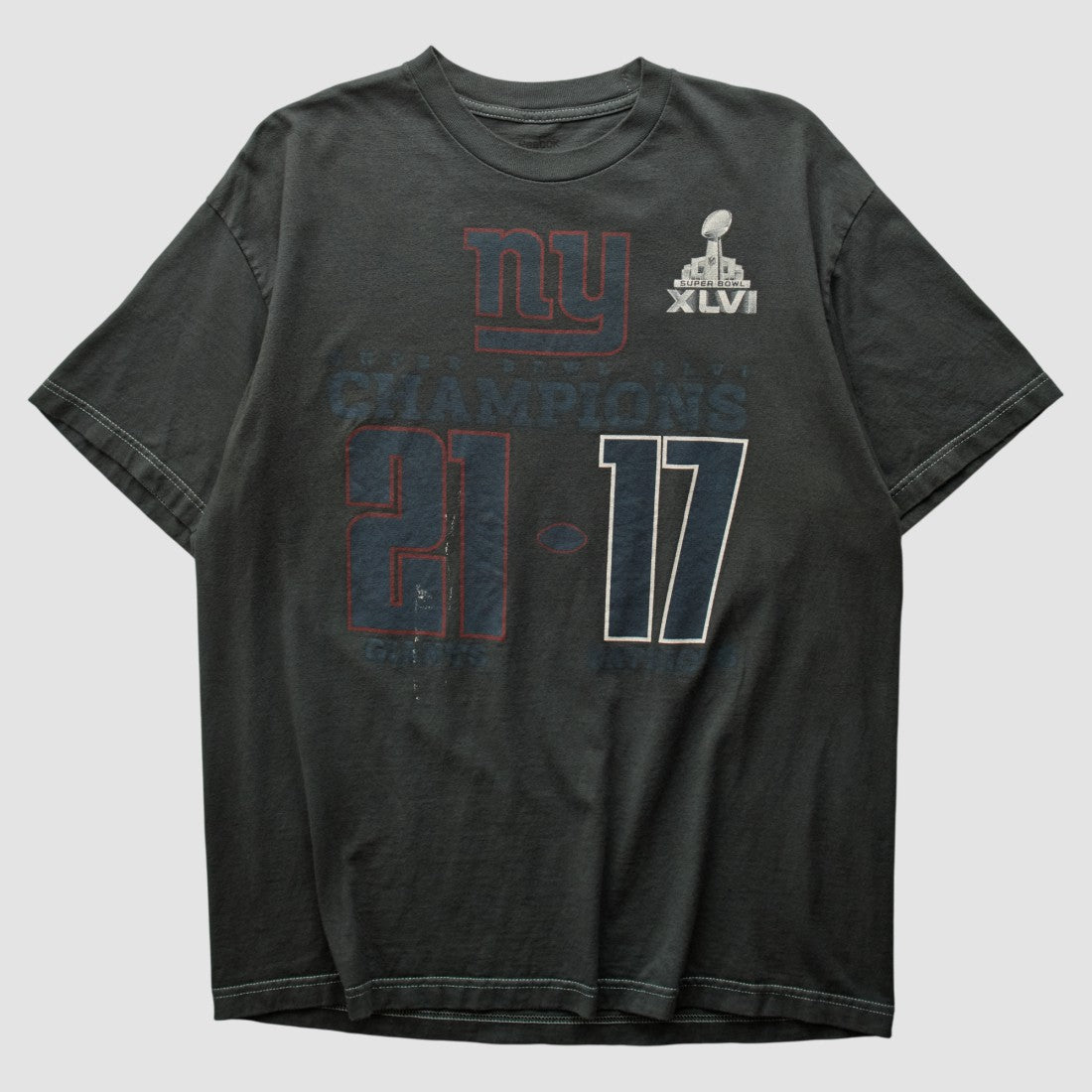 Superbowl XLVI 2012 T-shirt Charcoal Vintage | Fanatics