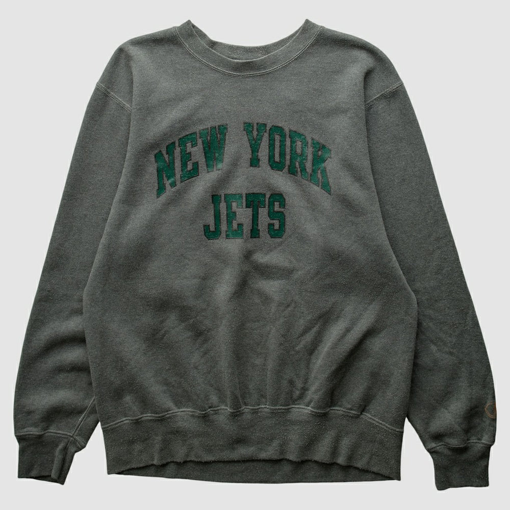 New York Jets Champion 2000s Pullover Sweatshirt Charcoal Vintage | Fanatics