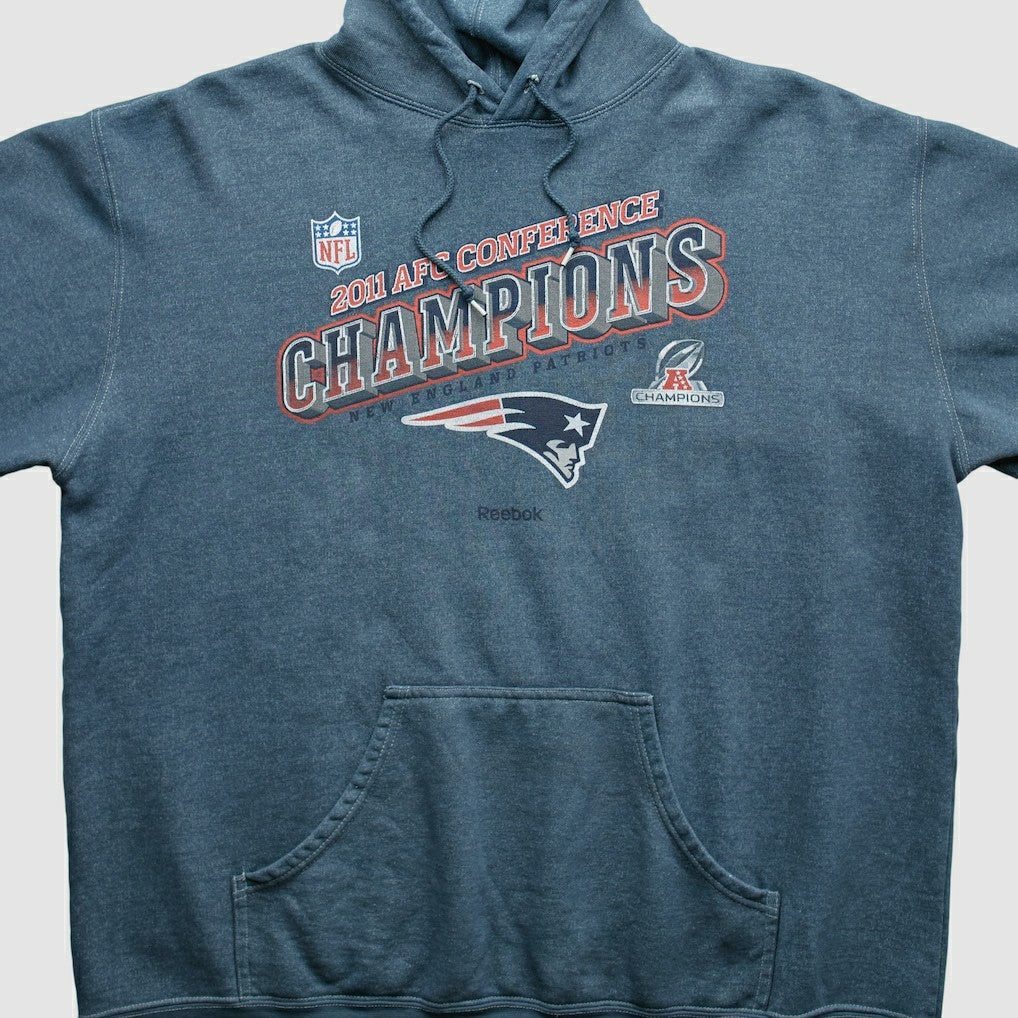 New England Patriots Reebok 2011 Hooded Pullover Sweatshirt Blue Vintage | Fanatics