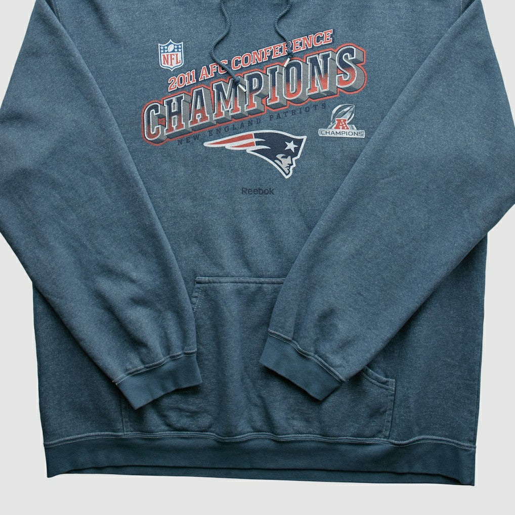 New England Patriots Reebok 2011 Hooded Pullover Sweatshirt Blue Vintage | Fanatics