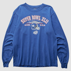 New York Giants Reebok 2008 Long Sleeve T-shirt Blue Vintage | Fanatics