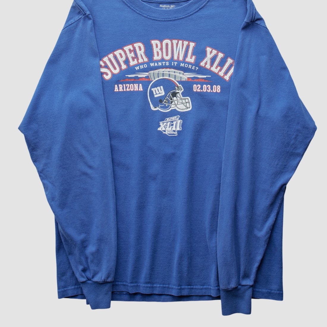 New York Giants Reebok 2008 Long Sleeve T-shirt Blue Vintage | Fanatics