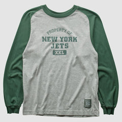 New York Jets Grid Iron 2000s Long Sleeve T-shirt Gray Vintage | Fanatics