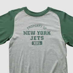 New York Jets Grid Iron 2000s Long Sleeve T-shirt Gray Vintage | Fanatics