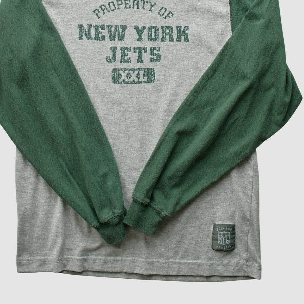 New York Jets Grid Iron 2000s Long Sleeve T-shirt Gray Vintage | Fanatics