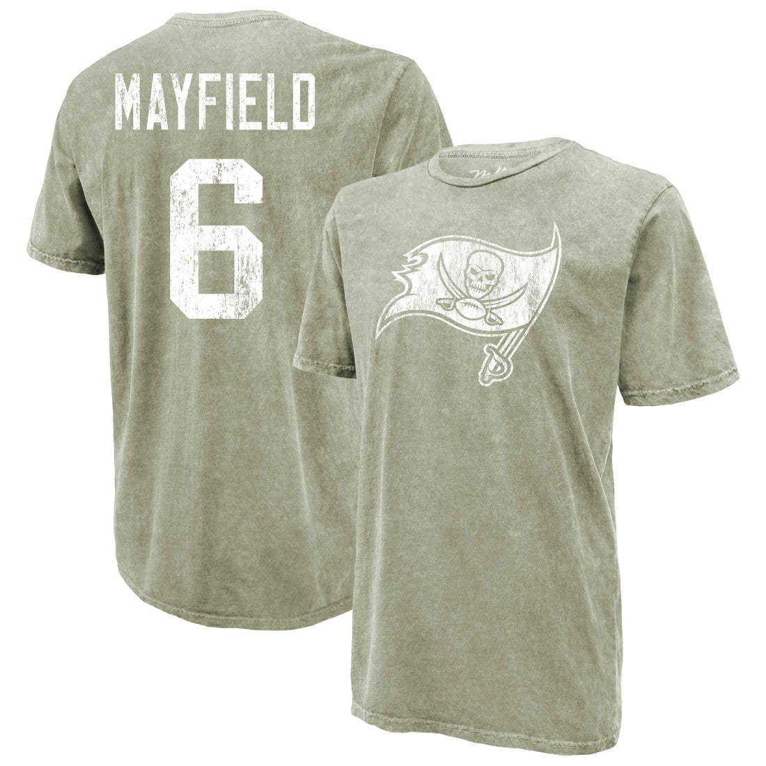 Baker Mayfield Tampa Bay Buccaneers Majestic Threads Mineral Wash Name & Number T-Shirt Moss Green | NFL