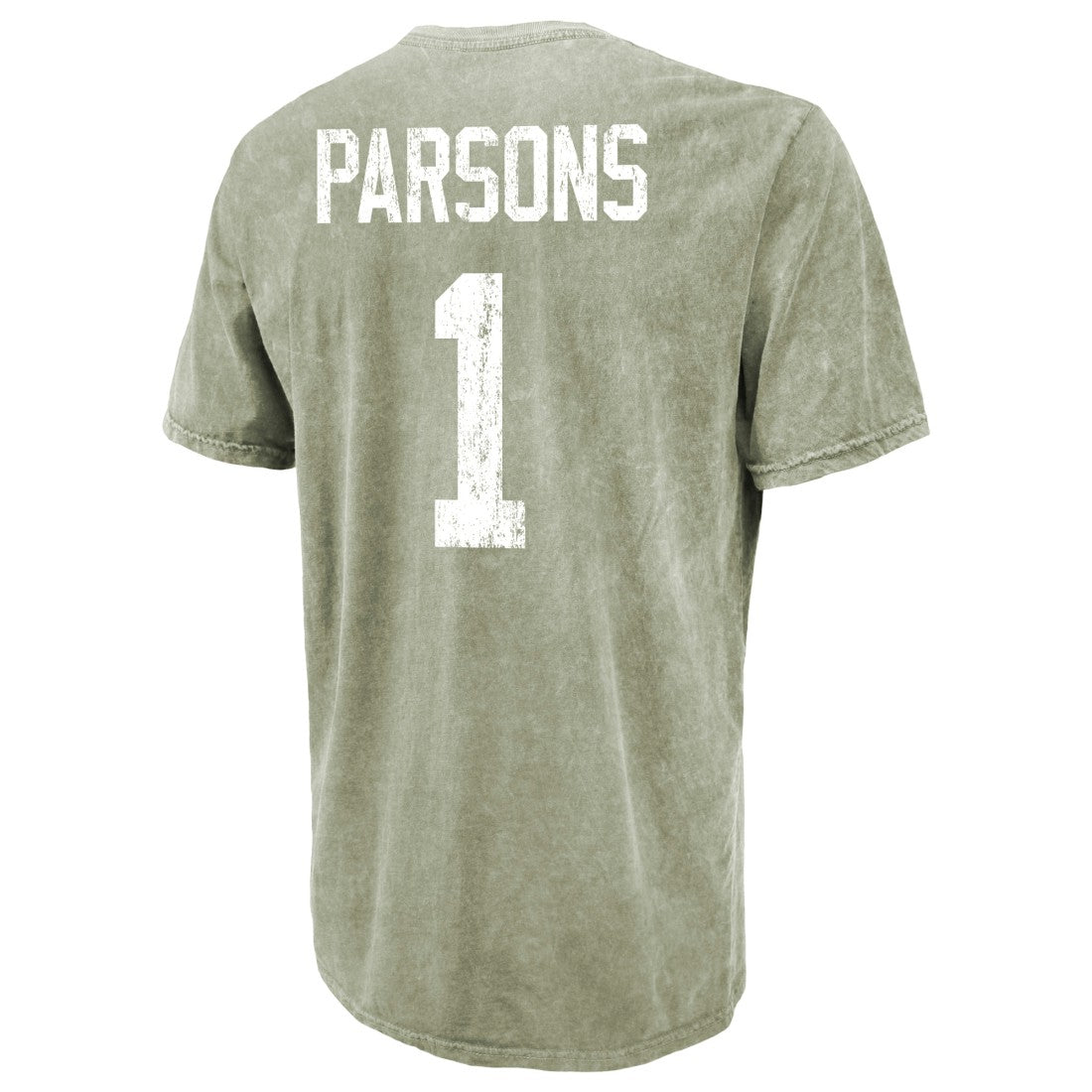 Micah Parsons Green Bay Packers Majestic Threads Mineral Wash Name & Number T-Shirt Moss Green | NFL