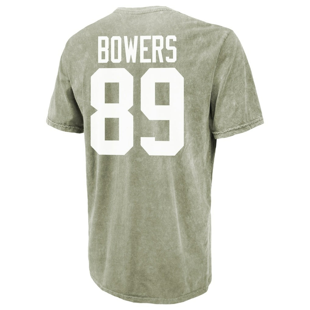 Brock Bowers Las Vegas Raiders Majestic Threads Mineral Wash Name & Number T-Shirt Moss Green | NFL