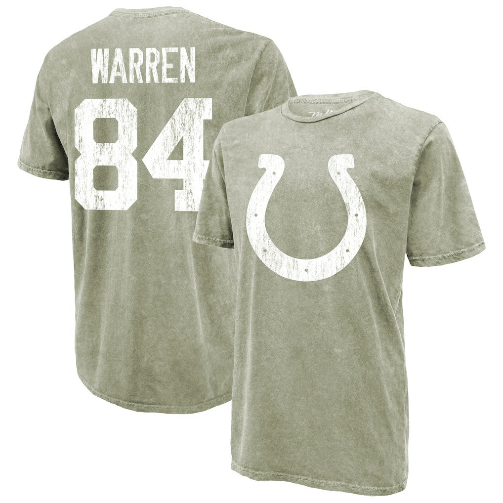Tyler Warren Indianapolis Colts Majestic Threads Mineral Wash Name & Number T-Shirt Moss Green | NFL