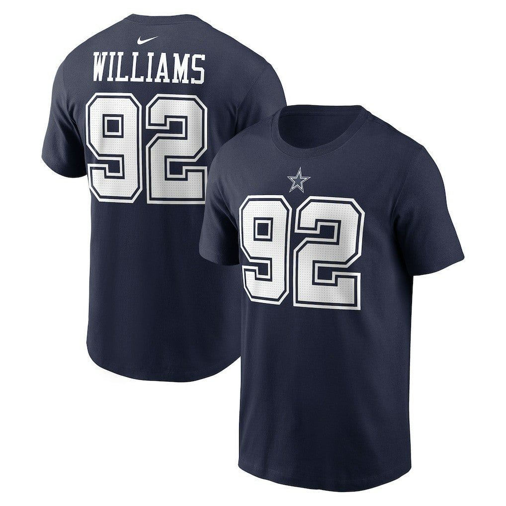 Quinnen Williams Dallas Cowboys Player Name & Number T-Shirt Navy | Nike for Sale