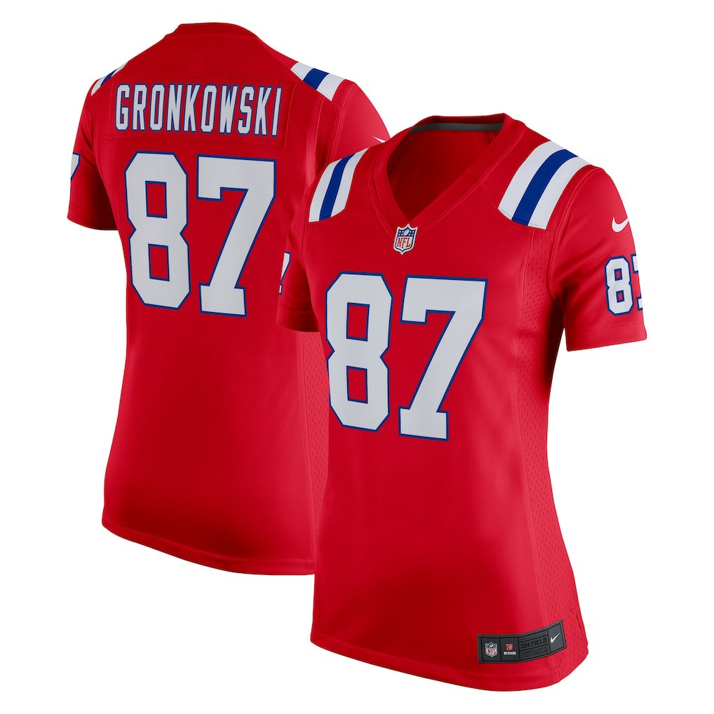 Rob Gronkowski New England Patriots Women's Alternate Retired Player Game Jersey Red | Nike for Sale